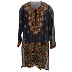 5/10 Bali sheer Hand embroidered swim cover up